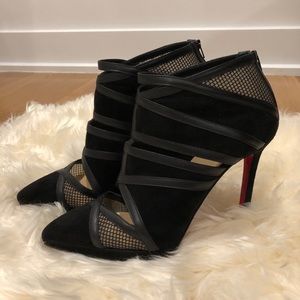 Christian Louboutin - Black Suede Booties - 38.5